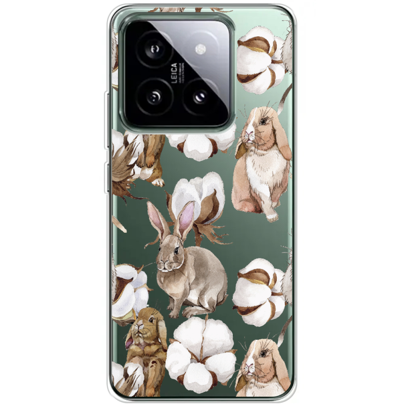 Прозрачный чехол BoxFace Xiaomi 14 Pro Cotton and Rabbits