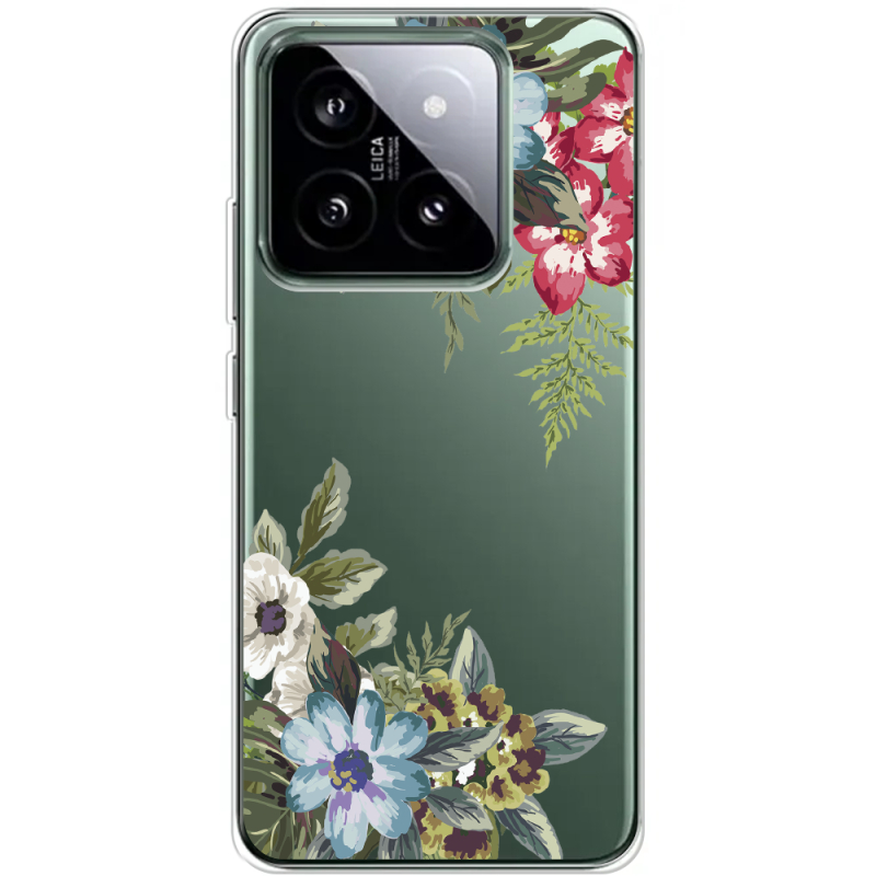 Прозрачный чехол BoxFace Xiaomi 14 Pro Floral