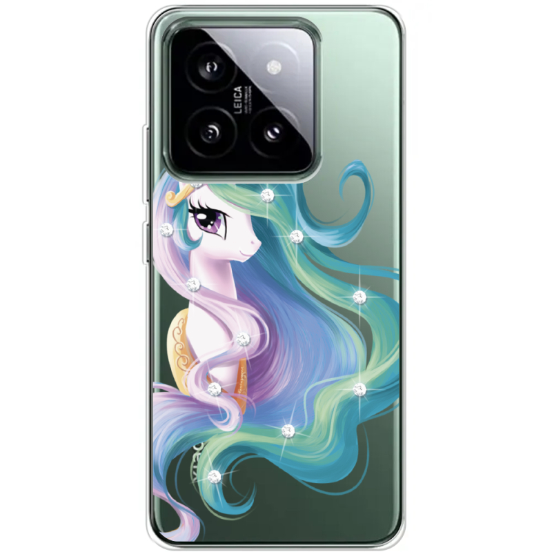 Чехол BoxFace со стразами Xiaomi 14 Pro Unicorn Queen