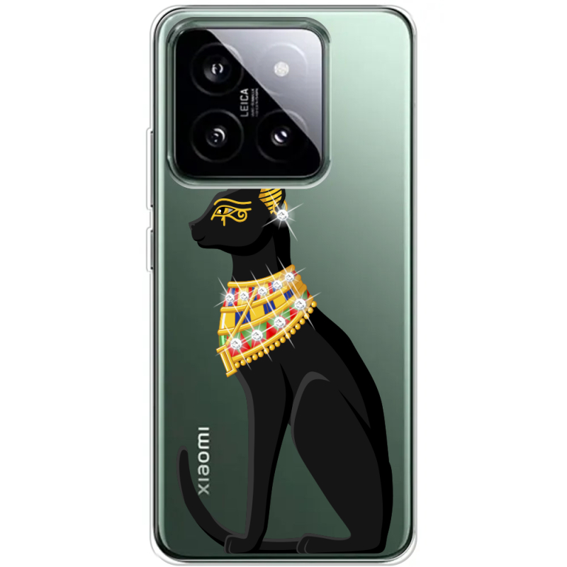 Чехол BoxFace со стразами Xiaomi 14 Pro Egipet Cat