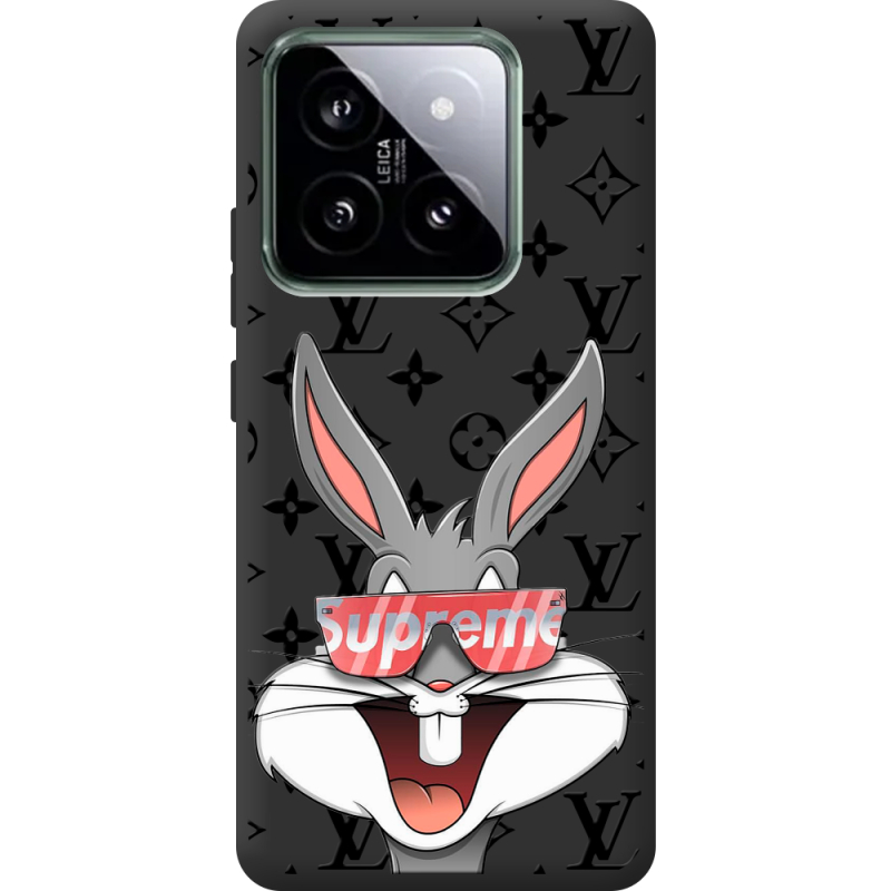 Черный чехол BoxFace Xiaomi 14 Pro looney bunny