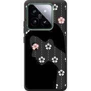 Черный чехол BoxFace Xiaomi 14 Pro Flower Hair