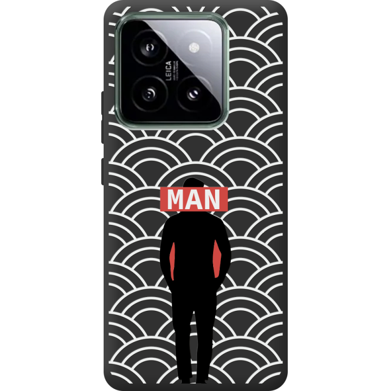 Черный чехол BoxFace Xiaomi 14 Pro Man Pattern