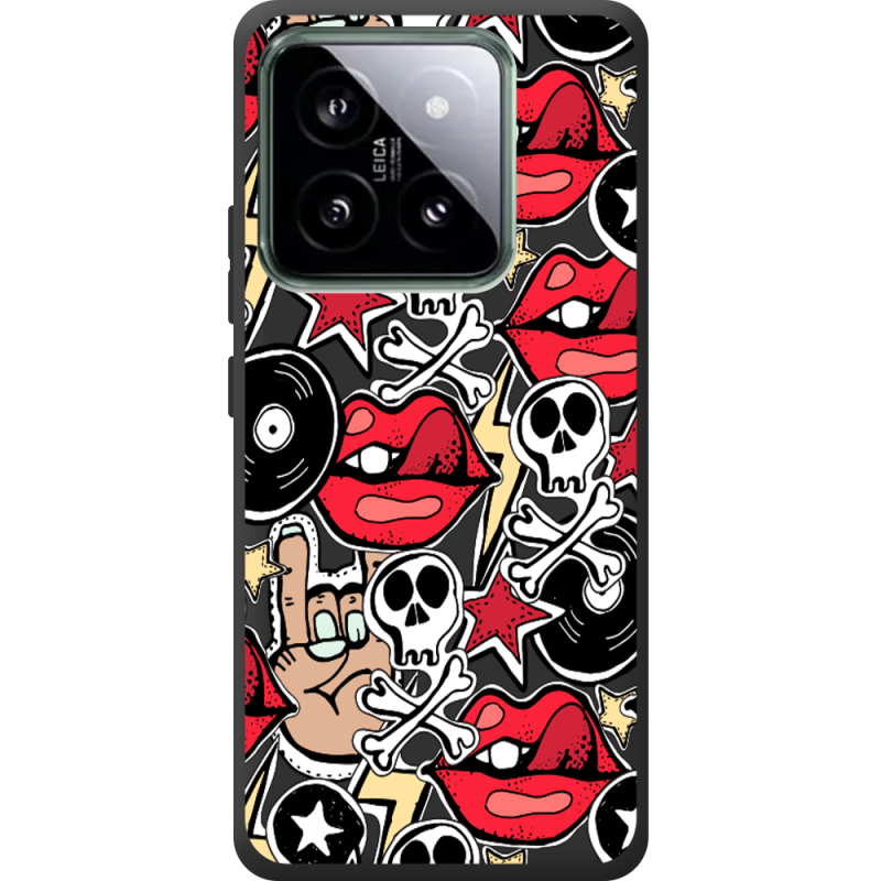 Черный чехол BoxFace Xiaomi 14 Pro Rock Graffiti