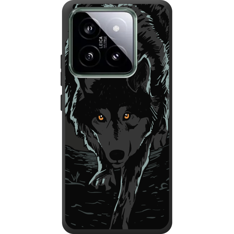 Черный чехол BoxFace Xiaomi 14 Pro Wolf