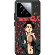 Черный чехол BoxFace Xiaomi 14 Pro Атака Титанов Леви