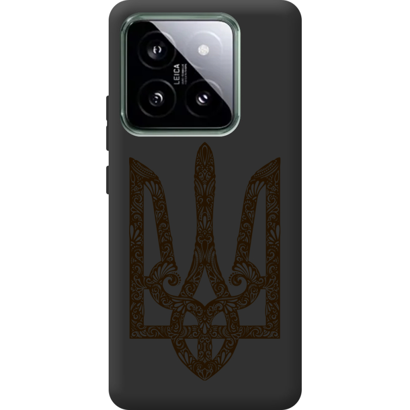 Черный чехол BoxFace Xiaomi 14 Pro Ukrainian Trident