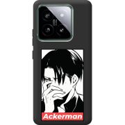 Черный чехол BoxFace Xiaomi 14 Pro Attack On Titan - Ackerman