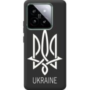Черный чехол BoxFace Xiaomi 14 Pro Тризуб монограмма ukraine