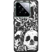 Черный чехол BoxFace Xiaomi 14 Pro Skull and Roses