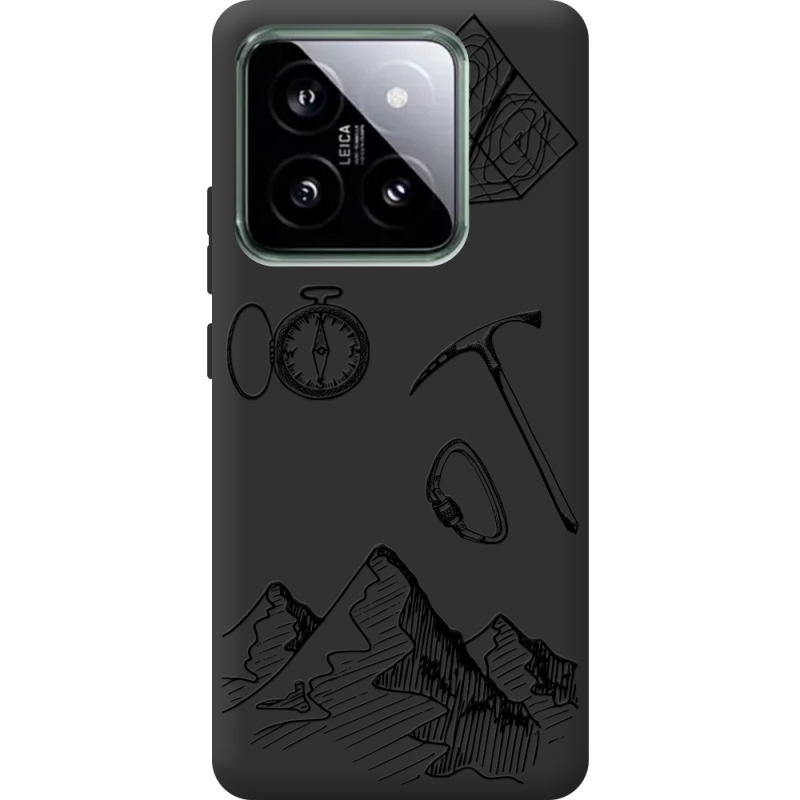 Черный чехол BoxFace Xiaomi 14 Pro Mountains
