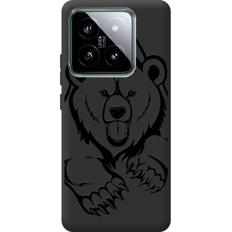 Черный чехол BoxFace Xiaomi 14 Pro Grizzly Bear
