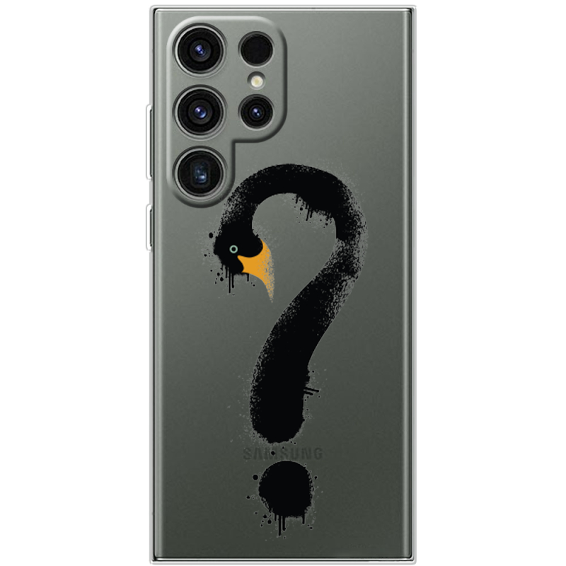 Прозрачный чехол BoxFace Samsung Galaxy S24 Ultra Swan question