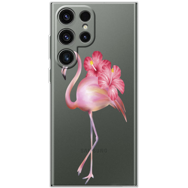 Прозрачный чехол BoxFace Samsung Galaxy S24 Ultra Floral Flamingo