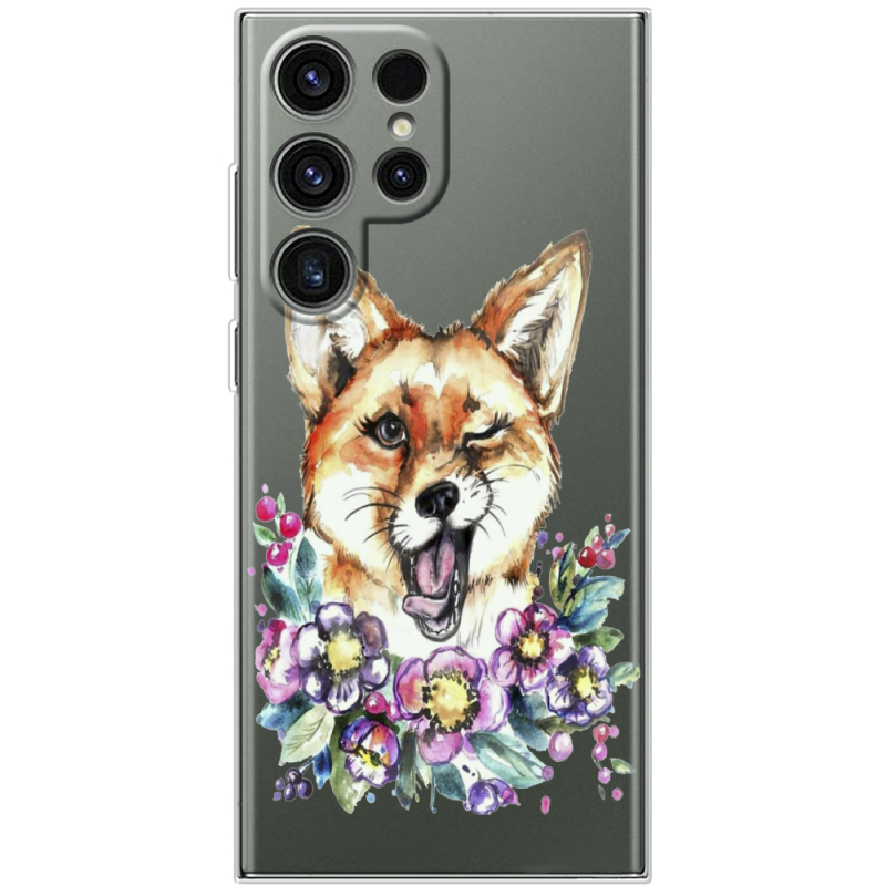 Прозрачный чехол BoxFace Samsung Galaxy S24 Ultra Winking Fox