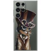 Прозрачный чехол BoxFace Samsung Galaxy S24 Ultra Steampunk Cat