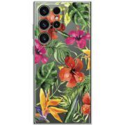 Прозрачный чехол BoxFace Samsung Galaxy S24 Ultra Tropical Flowers