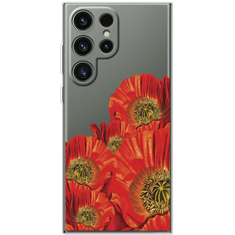 Прозрачный чехол BoxFace Samsung Galaxy S24 Ultra Red Poppies