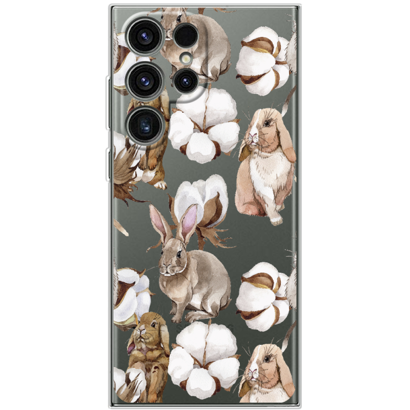 Прозрачный чехол BoxFace Samsung Galaxy S24 Ultra Cotton and Rabbits