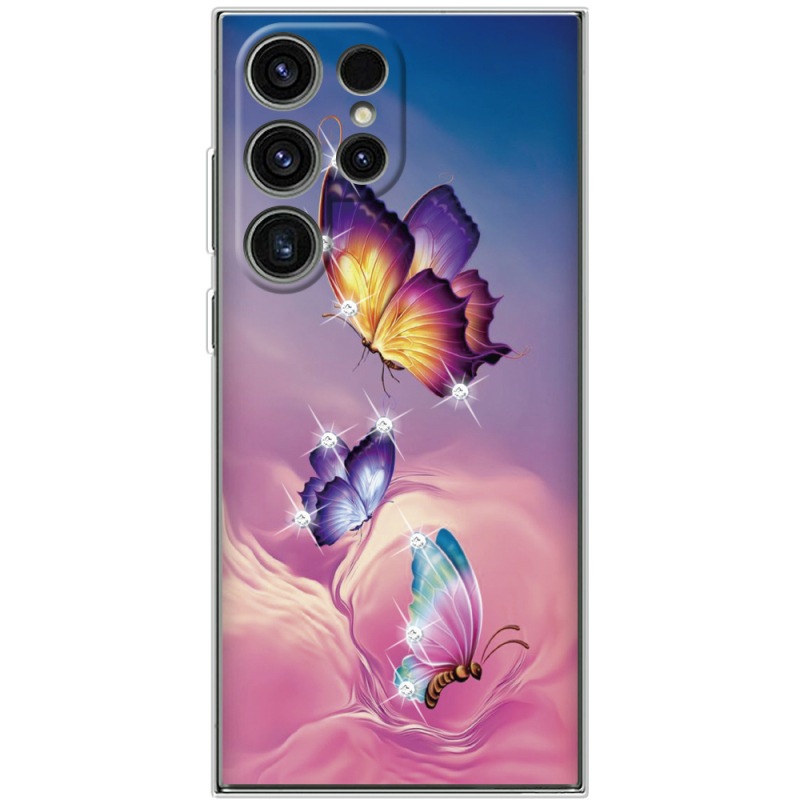 Чехол со стразами Samsung Galaxy S24 Ultra Butterflies