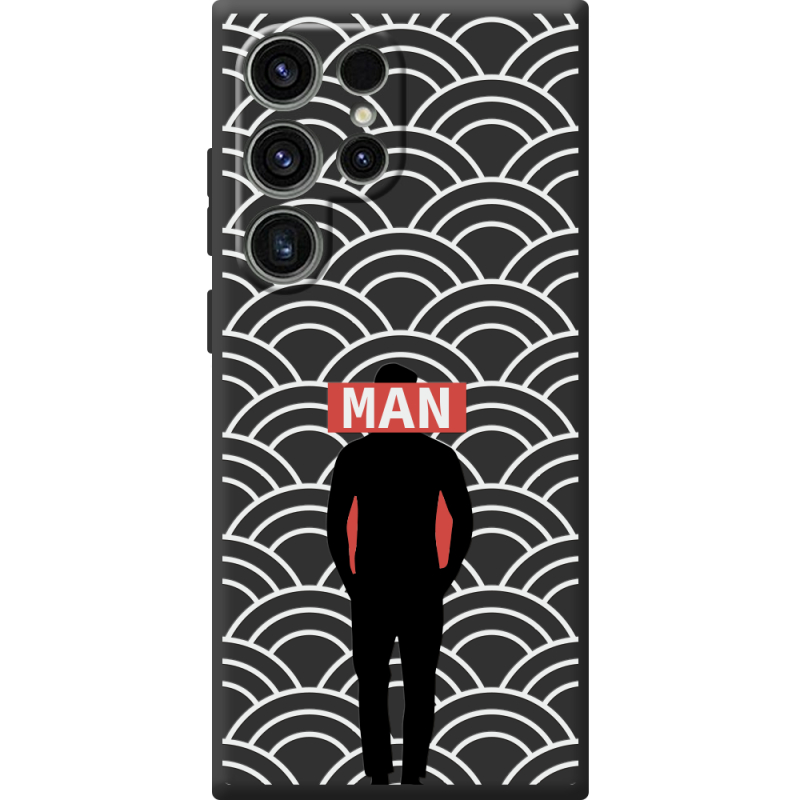 Черный чехол BoxFace Samsung Galaxy S24 Ultra Man Pattern