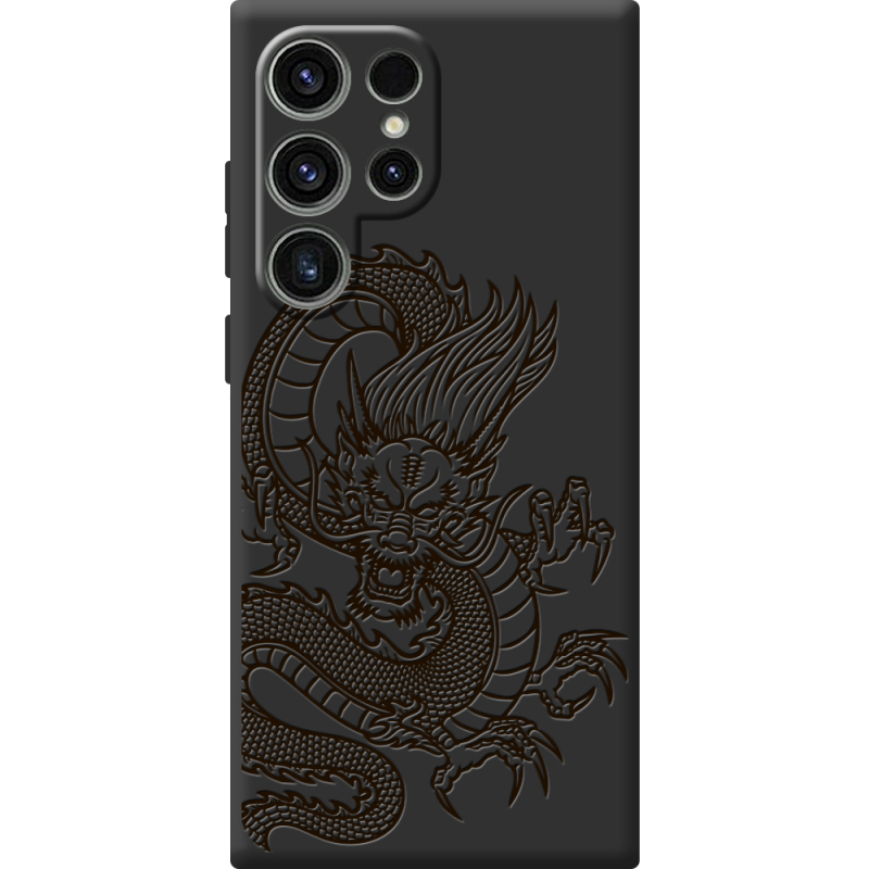 Черный чехол BoxFace Samsung Galaxy S24 Ultra Chinese Dragon