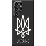 Черный чехол BoxFace Samsung Galaxy S24 Ultra Тризуб монограмма ukraine