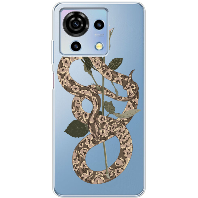 Прозрачный чехол BoxFace ZTE Blade V50 Vita Glamor Snake