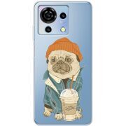 Прозрачный чехол BoxFace ZTE Blade V50 Vita Dog Coffeeman