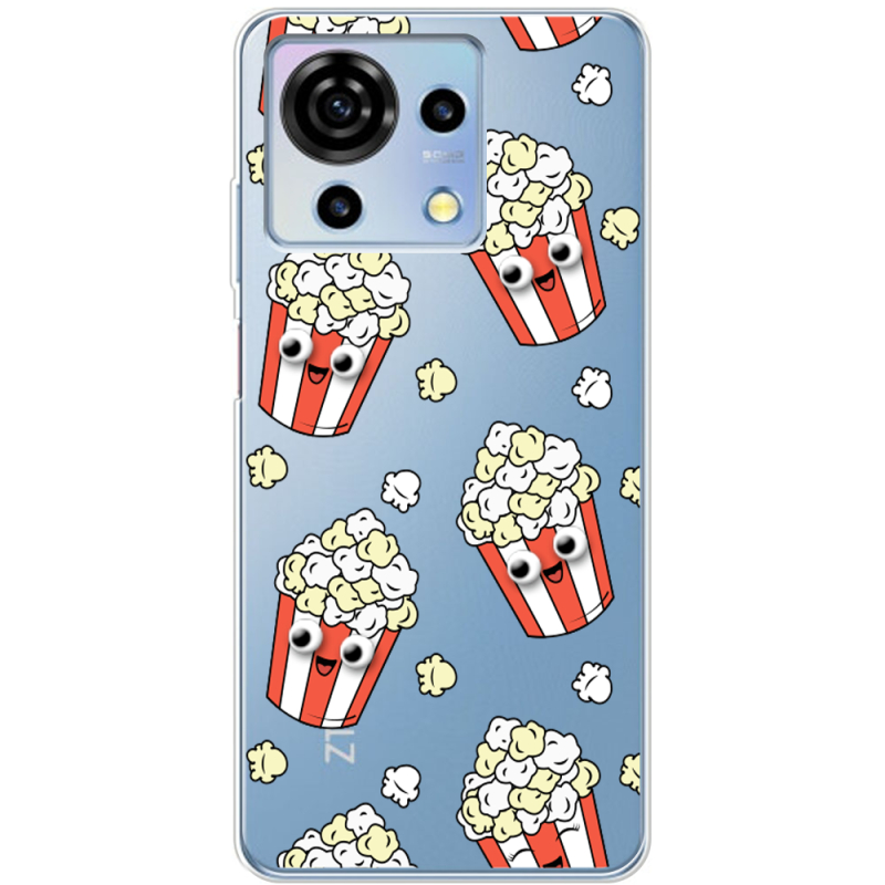 Прозрачный чехол BoxFace ZTE Blade V50 Vita с 3D-глазками Popcorn