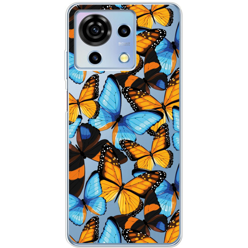 Прозрачный чехол BoxFace ZTE Blade V50 Vita Butterfly Morpho