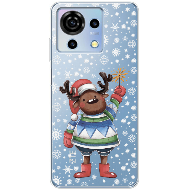 Прозрачный чехол BoxFace ZTE Blade V50 Vita Christmas Deer with Snow