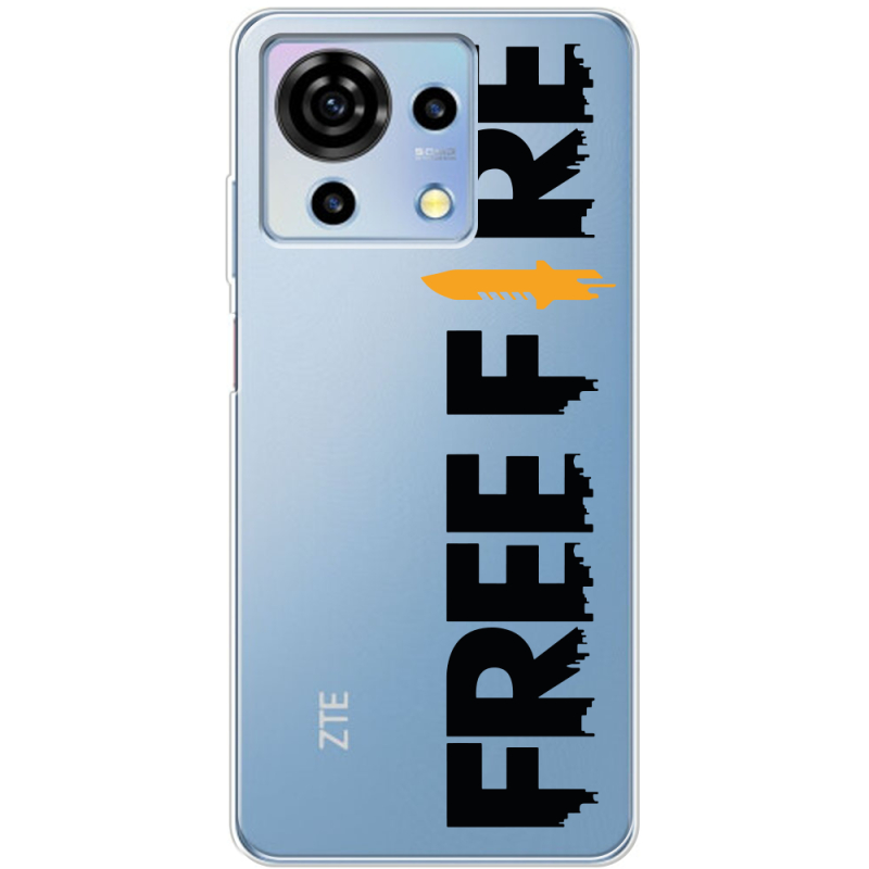 Прозрачный чехол BoxFace ZTE Blade V50 Vita Free Fire Black Logo