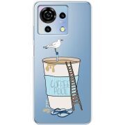 Прозрачный чехол BoxFace ZTE Blade V50 Vita Segull in Cofee Pool