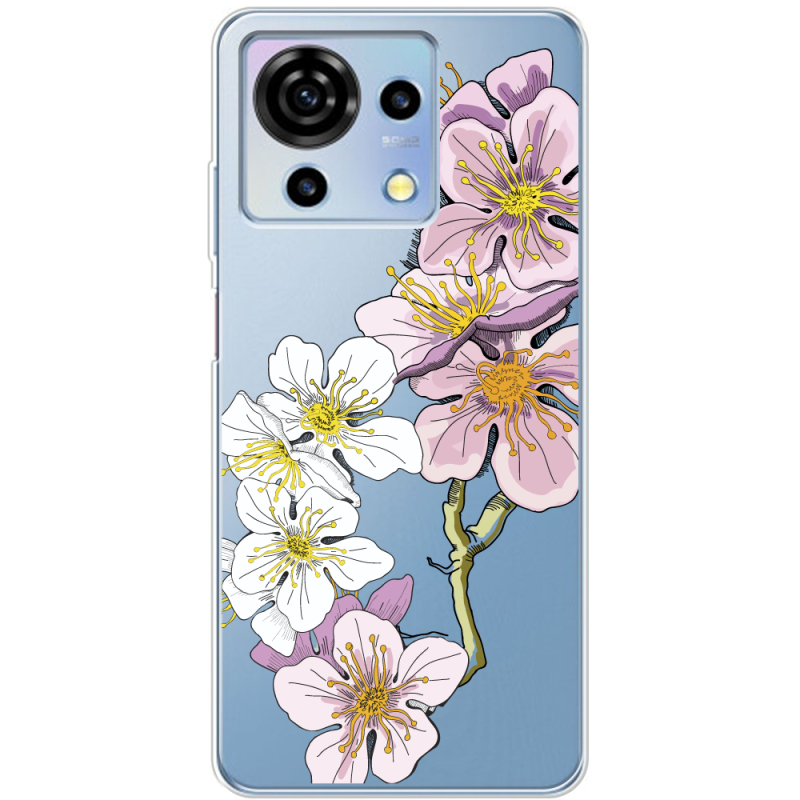 Прозрачный чехол BoxFace ZTE Blade V50 Vita Cherry Blossom