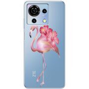 Прозрачный чехол BoxFace ZTE Blade V50 Vita Floral Flamingo