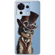 Прозрачный чехол BoxFace ZTE Blade V50 Vita Steampunk Cat