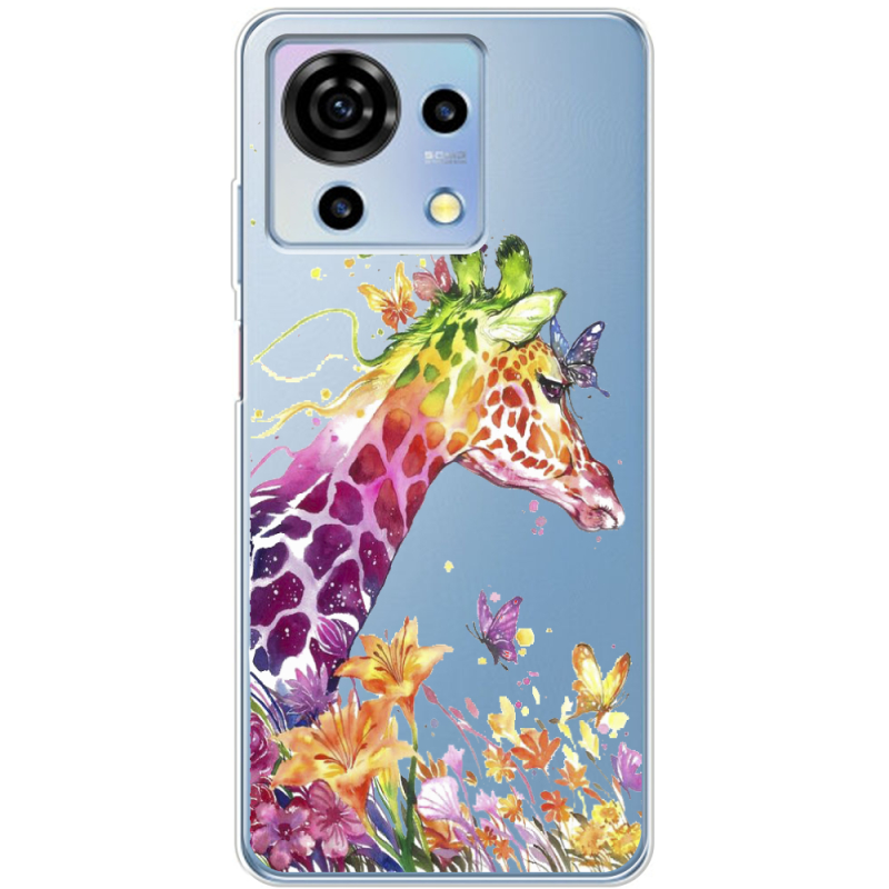 Прозрачный чехол BoxFace ZTE Blade V50 Vita Colorful Giraffe