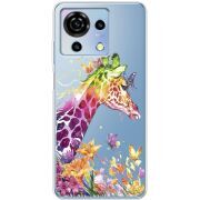 Прозрачный чехол BoxFace ZTE Blade V50 Vita Colorful Giraffe