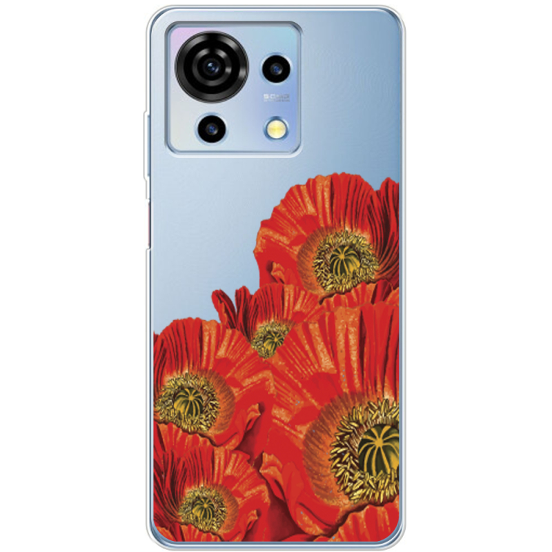 Прозрачный чехол BoxFace ZTE Blade V50 Vita Red Poppies