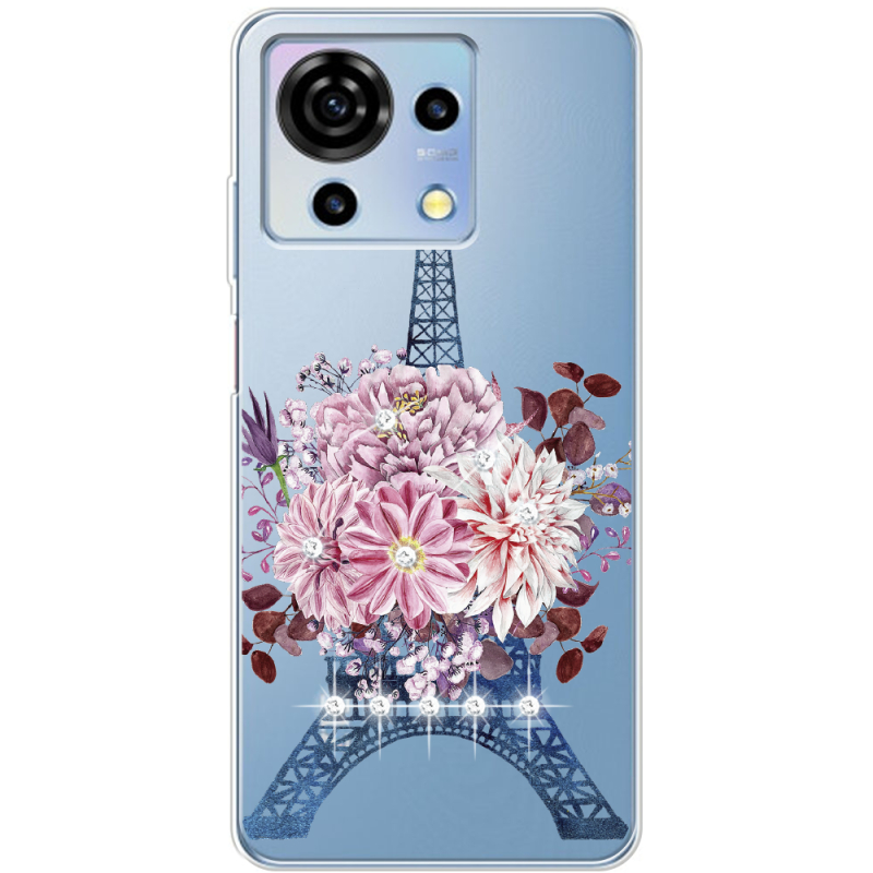 Чехол со стразами ZTE Blade V50 Vita Eiffel Tower