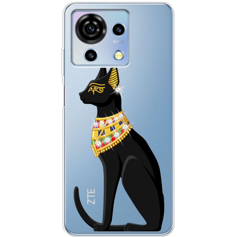 Чехол со стразами ZTE Blade V50 Vita Egipet Cat