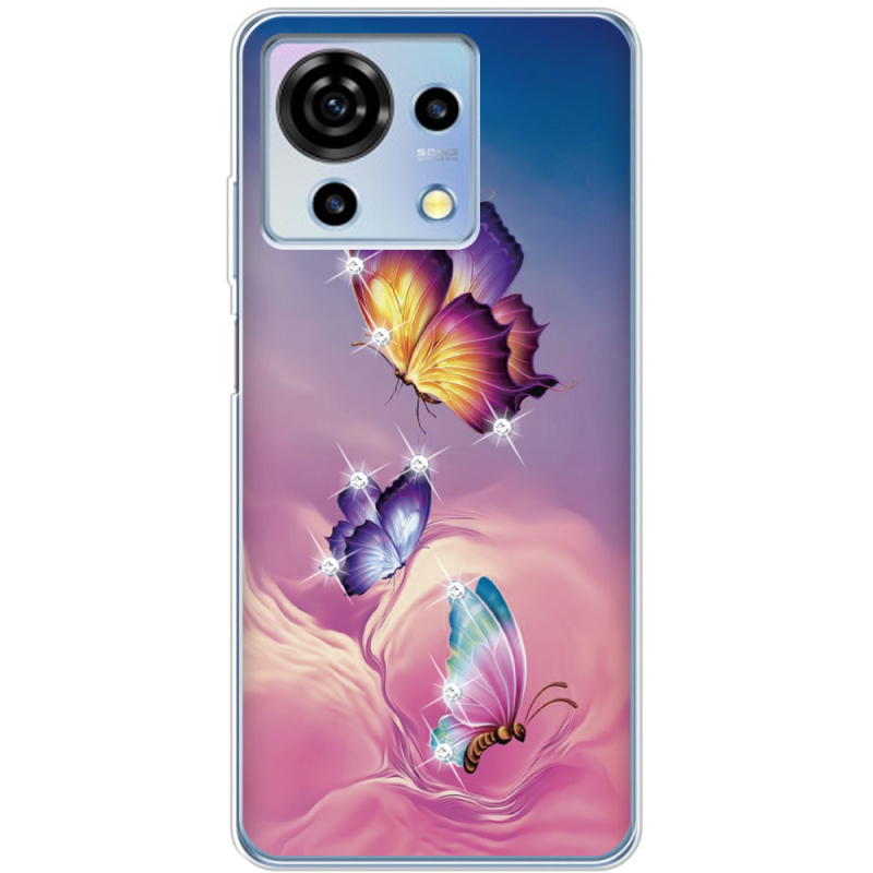 Чехол со стразами ZTE Blade V50 Vita Butterflies