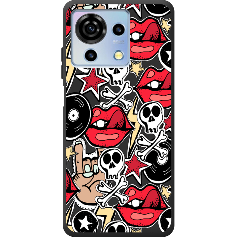 Черный чехол BoxFace ZTE Blade V50 Vita Rock Graffiti