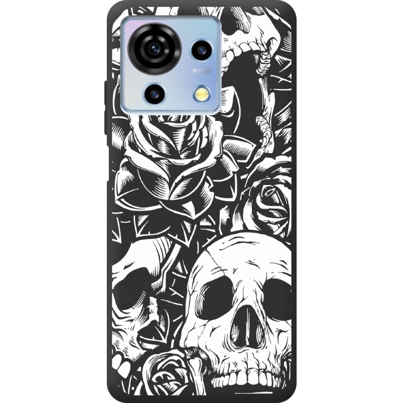 Черный чехол BoxFace ZTE Blade V50 Vita Skull and Roses