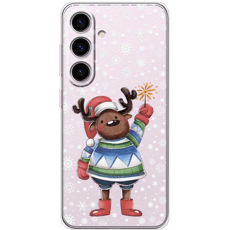 Прозрачный чехол BoxFace Samsung Galaxy S24 Christmas Deer with Snow