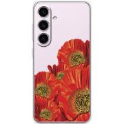 Прозрачный чехол BoxFace Samsung Galaxy S24 Red Poppies