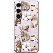 Прозрачный чехол BoxFace Samsung Galaxy S24 Cotton and Rabbits
