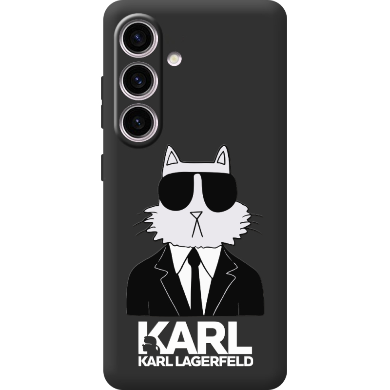 Черный чехол BoxFace Samsung Galaxy S24 Cat in Black