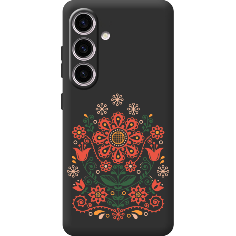 Черный чехол BoxFace Samsung Galaxy S24 Ukrainian Ornament